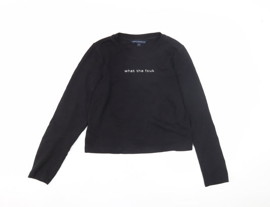 French Connection Women's Black XS Long Sleeve T-Shirt