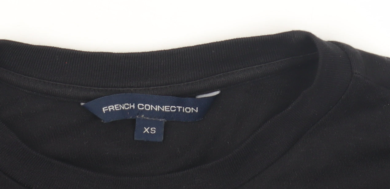 French Connection Women's Black XS Long Sleeve T-Shirt