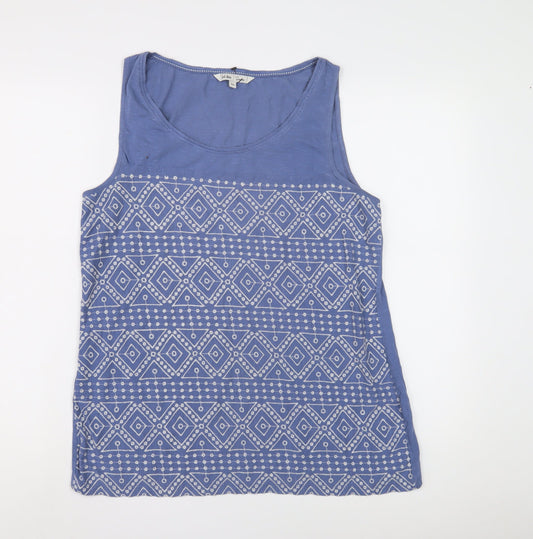 Fat Face Women's Blue Geometric Tank Top, Size 14