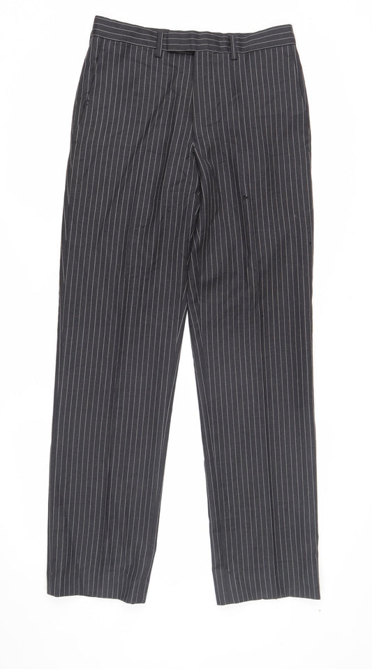 Next Women's Black Striped Wool Trousers 28