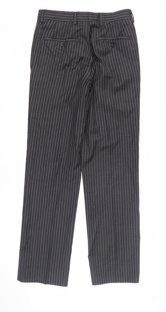 Next Women's Black Striped Wool Trousers 28