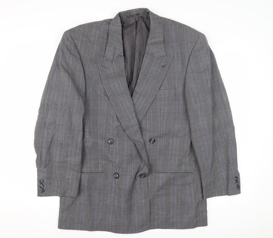 Christophe Men's Grey Double-Breasted Blazer 38R