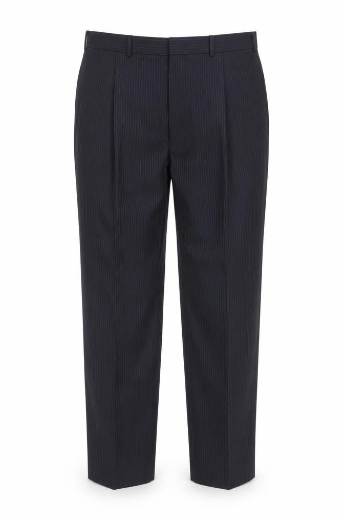 Marks and Spencer Men's Blue Striped Dress Pants