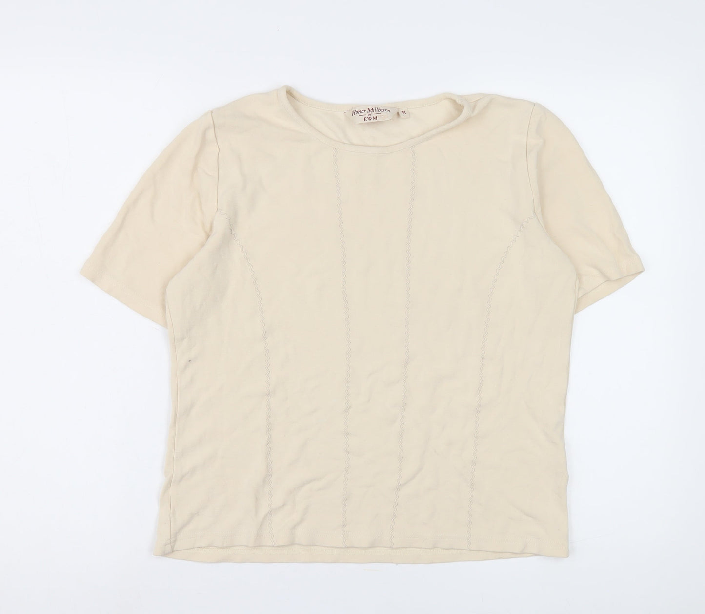 Honor Millburn Women's Beige Top, M, Short Sleeve