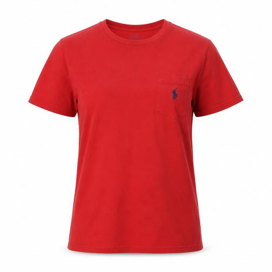 Unisex Adultss UK Size M Polo Ralph Lauren Red Cotton T-Shirt