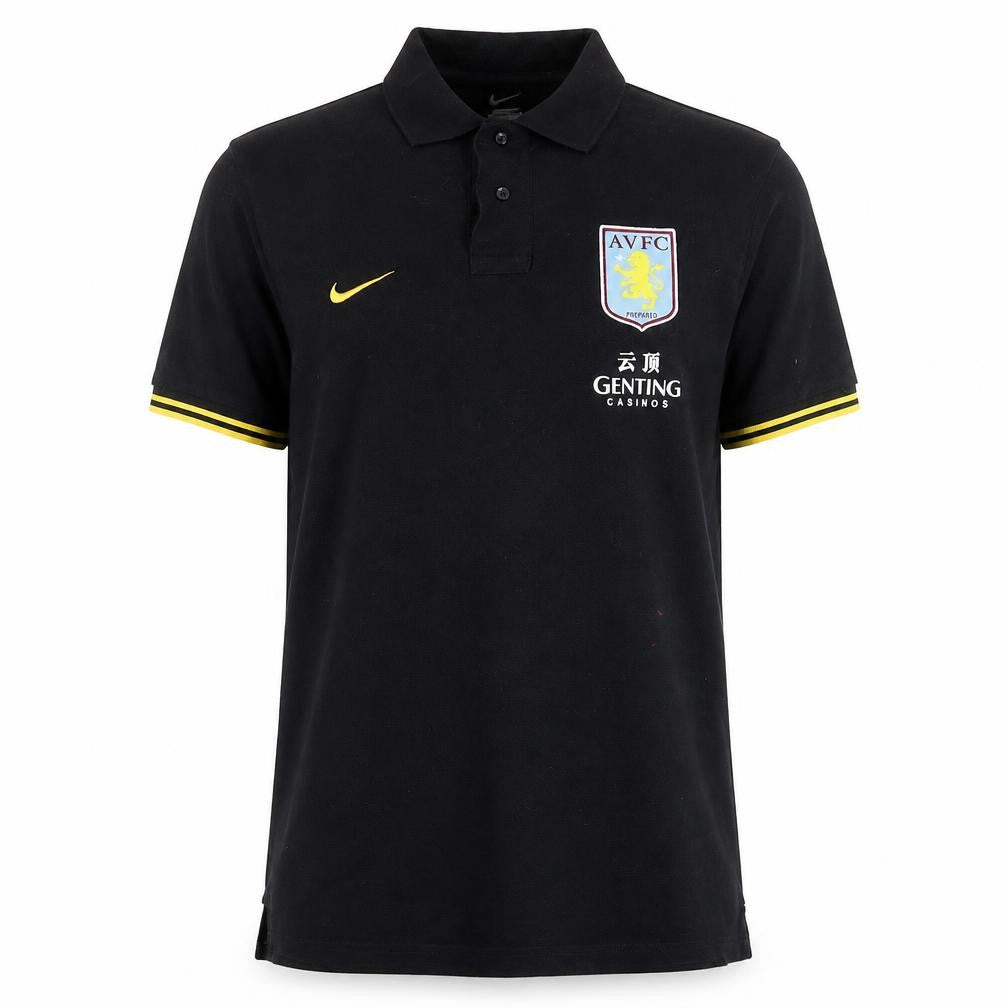 Nike Men's Black Polo Shirt - Medium, Football Theme