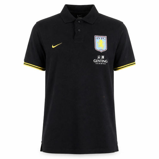 Nike Men's Black Polo Shirt - Medium, Football Theme