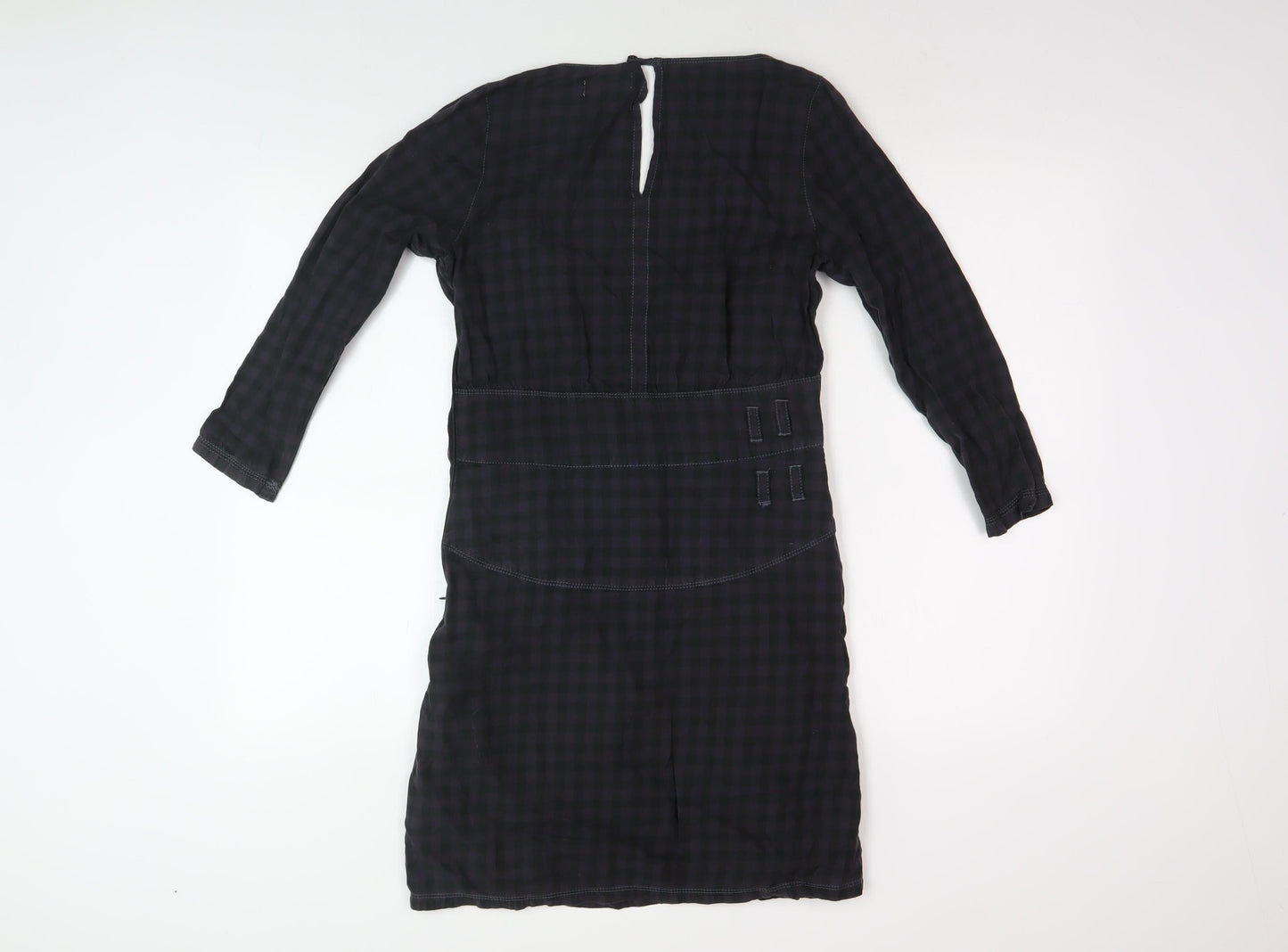 Wrangler Women's Black S Check Dress V-Neck Long Sleeve