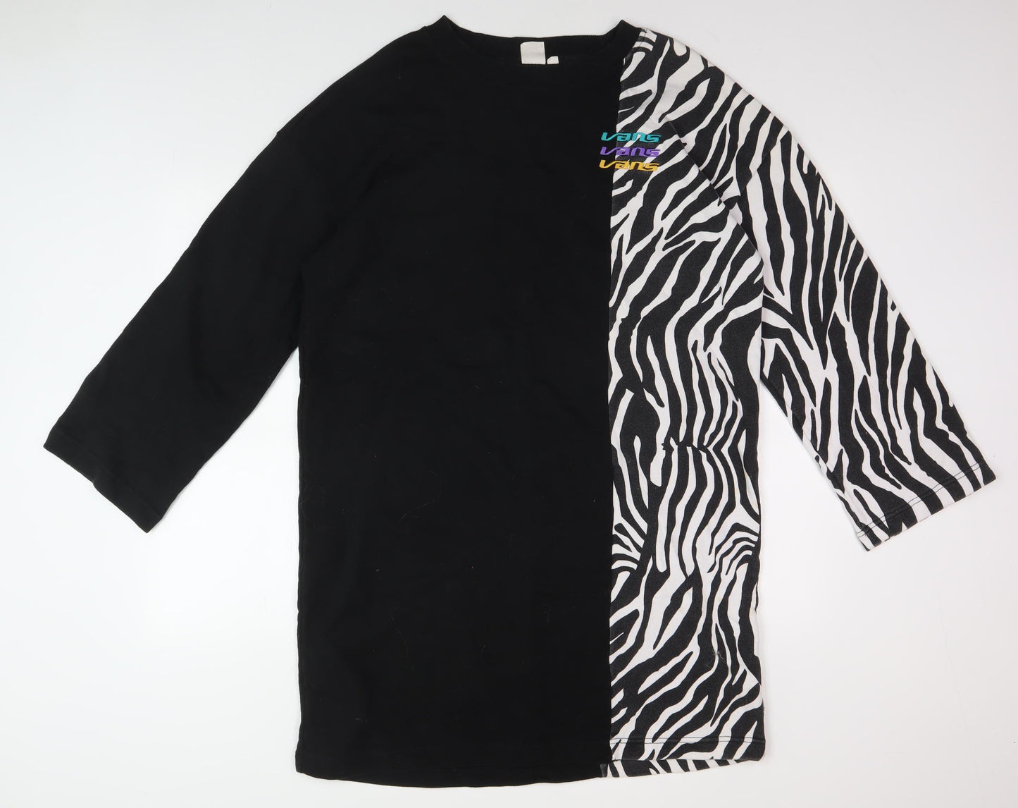 Vans Women's Black Animal Print T-Shirt Dress XL