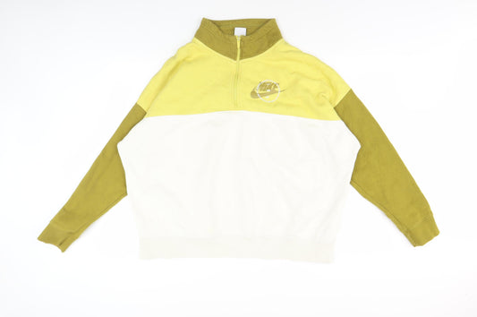 Nike Men's XL White 1/4 Zip Logo Fleece Hoodie