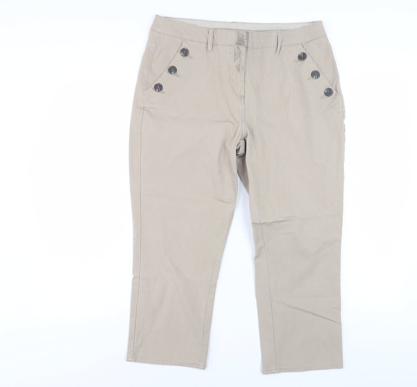 Maine New England Beige Women's Straight Trousers Size 12