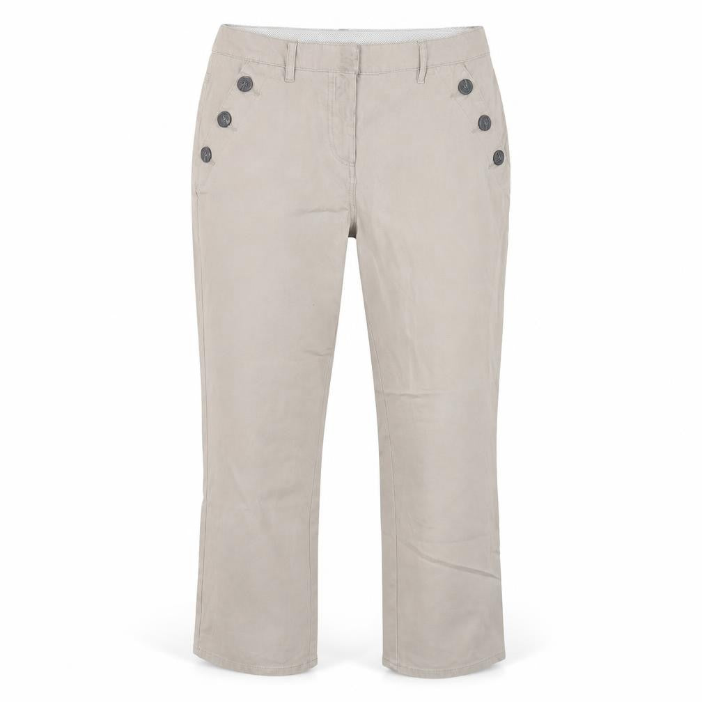Front view of Maine New England Beige Women's Straight Trousers, size 12