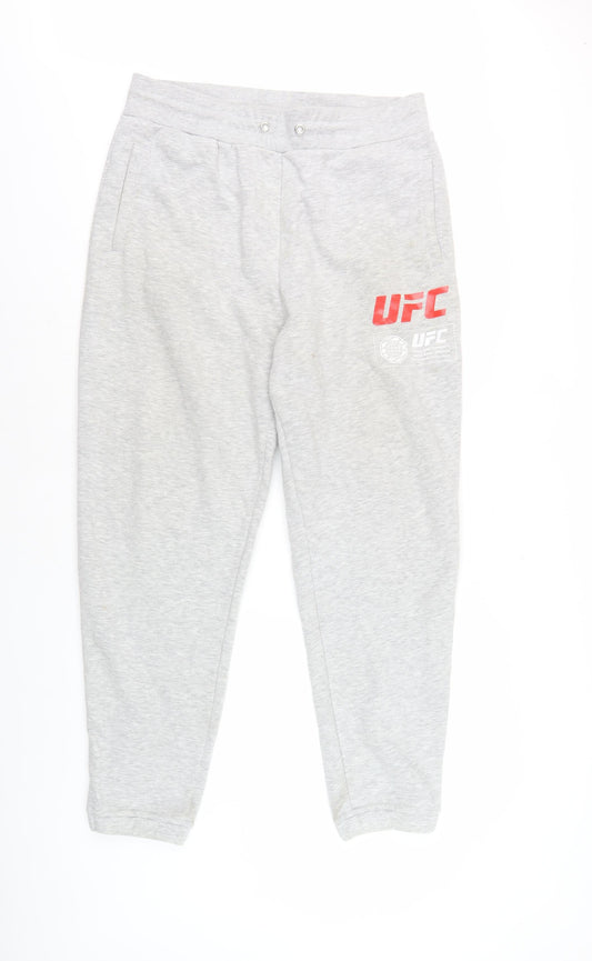 UFC Men's Grey Jogger Trousers - Size L