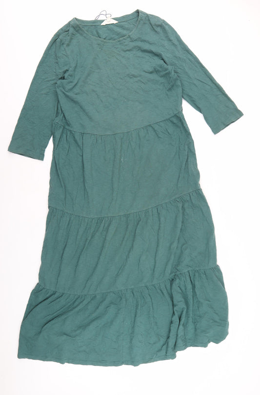 Seasalt Cornwall Green Midi A-Line Dress Size 14
