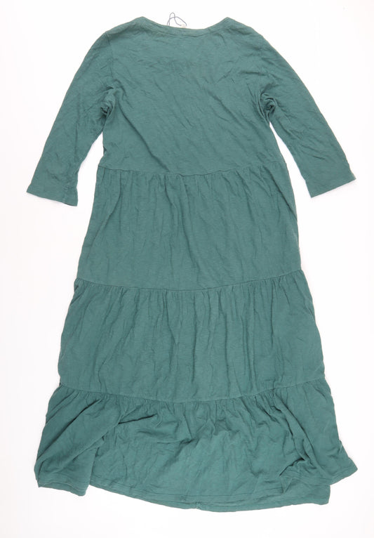 Seasalt Cornwall Green Midi A-Line Dress Size 14