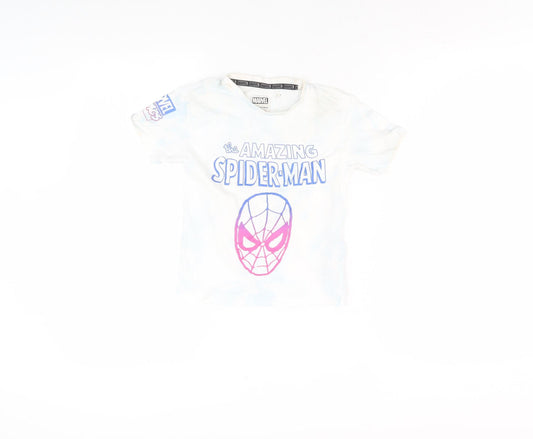 Marvel Boys' White Spider-Man T-Shirt, Size 3-4 Years
