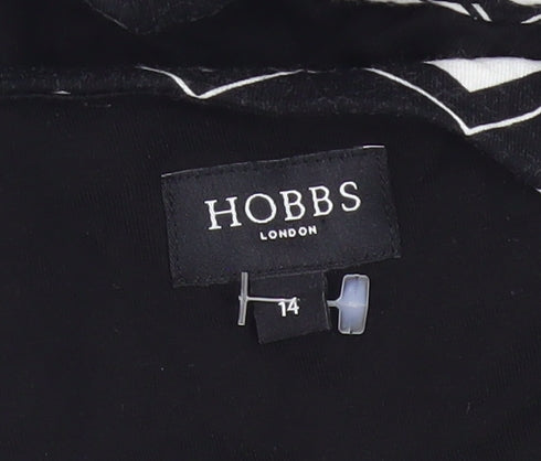 Hobbs Women's Black Chevron Dress 14 V-Neck