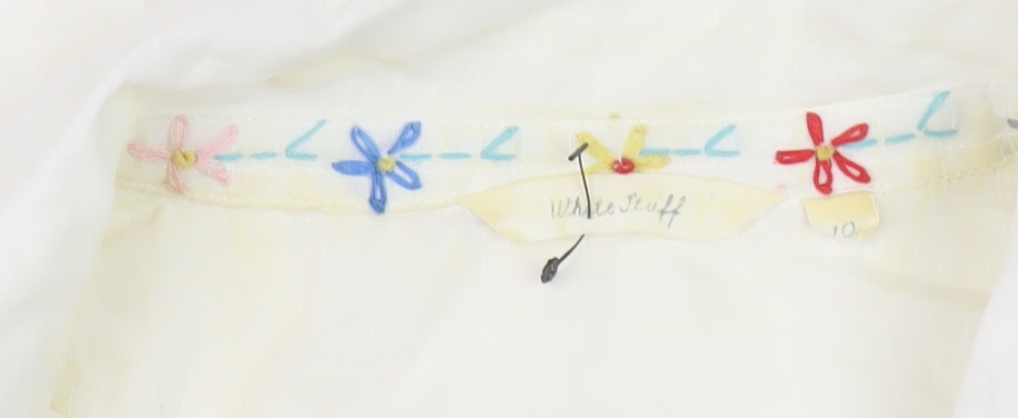 White Stuff Women's White Button-Up Shirt Size 10
