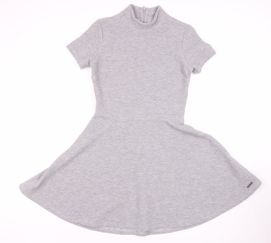 Superdry Women's Grey Fit & Flare Mini Dress