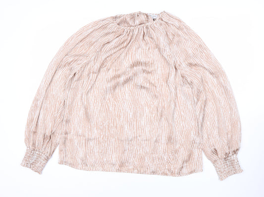 JD Williams Women's Beige Striped Long Sleeve Top
