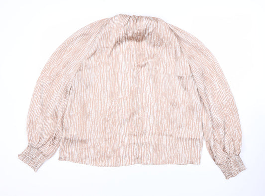 JD Williams Women's Beige Striped Long Sleeve Top