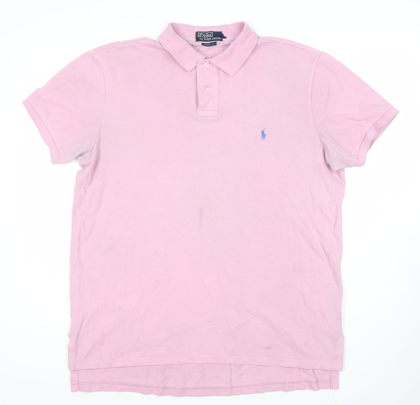 Ralph Lauren Men's Pink XL Polo Shirt - Custom Fit
