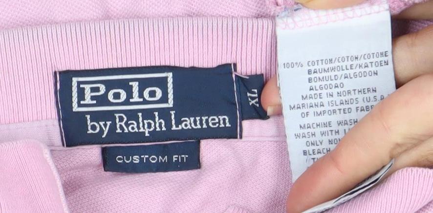 Ralph Lauren Men's Pink XL Polo Shirt - Custom Fit