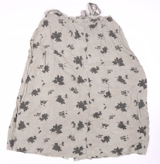 Roman Women's Grey Floral Button Skirt Size 18