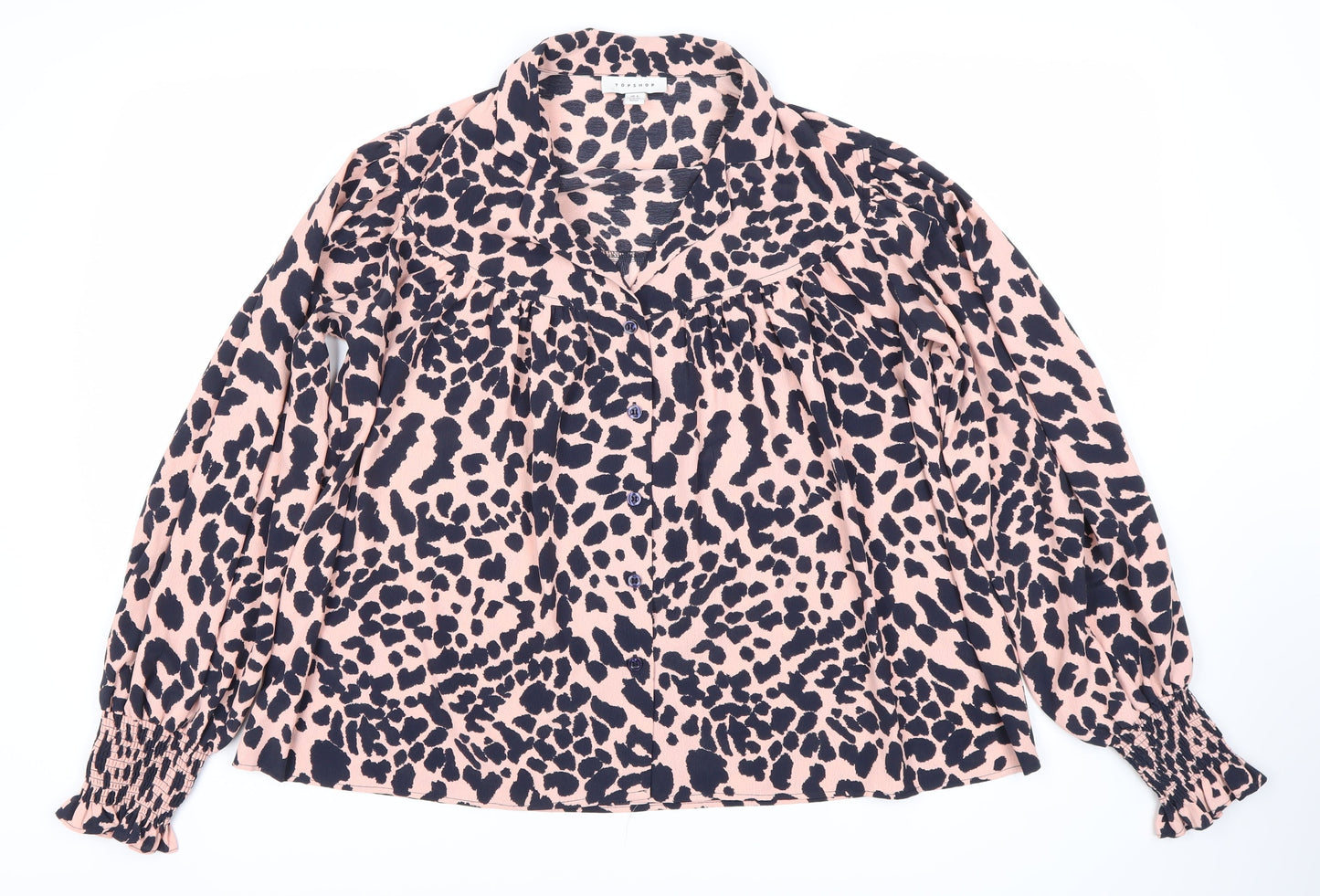 Topshop Women's Leopard Print Blouse, Size 6