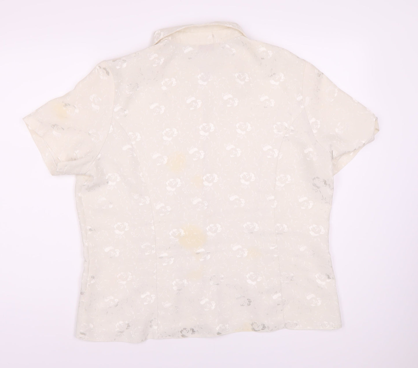 Bonmarche Women's White Floral Button-Up Shirt Size 20