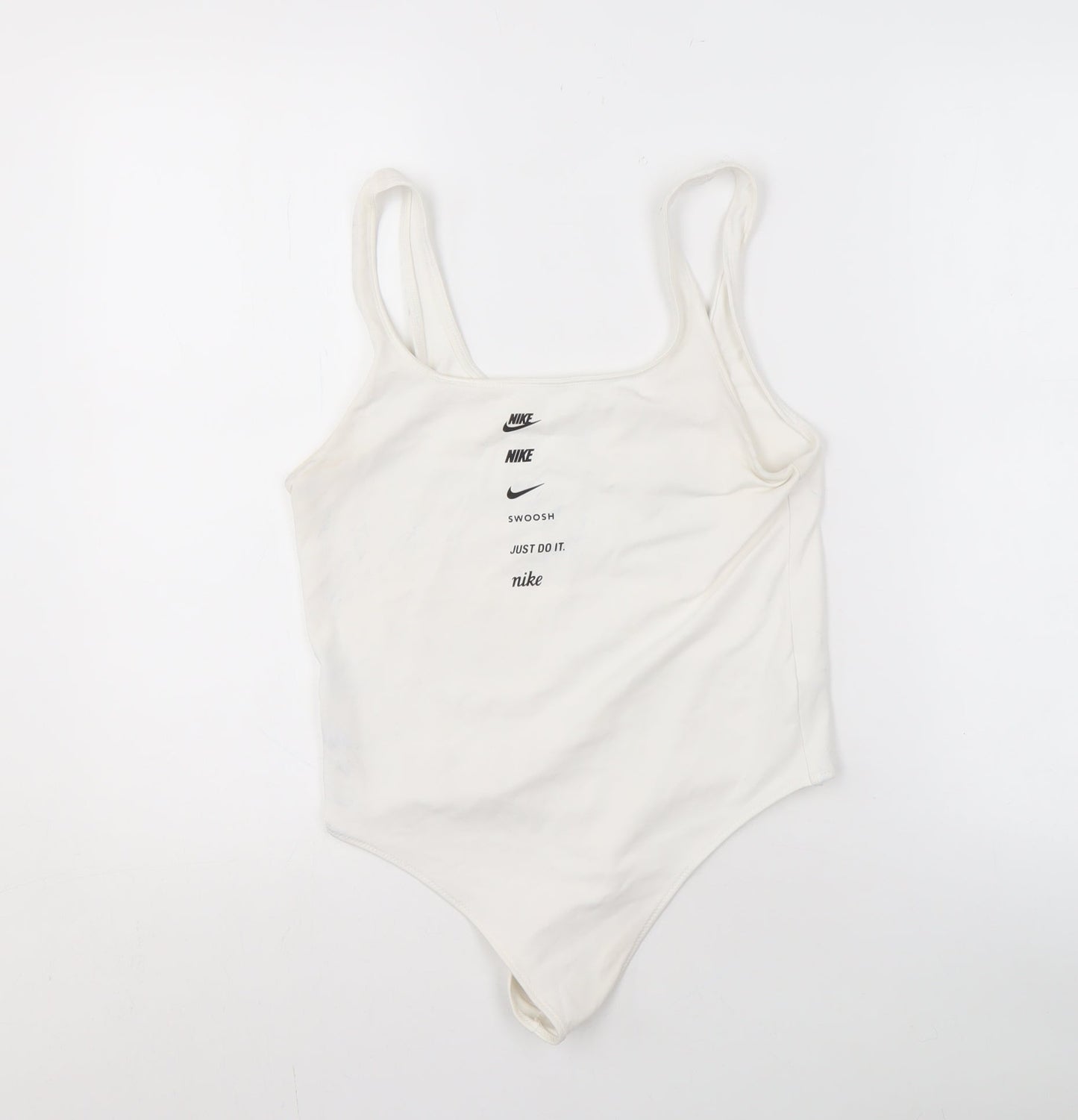 Nike Women's White Sleeveless Bodysuit - Medium