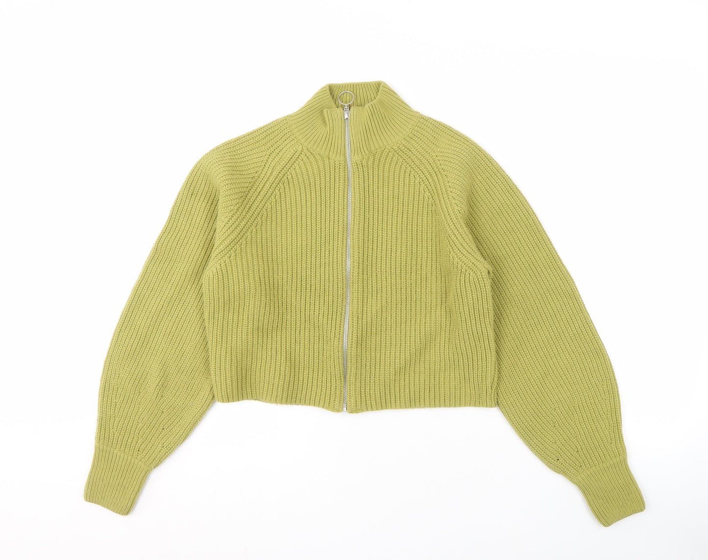 NEXT Women's Green Full Zip Acrylic Jumper XS