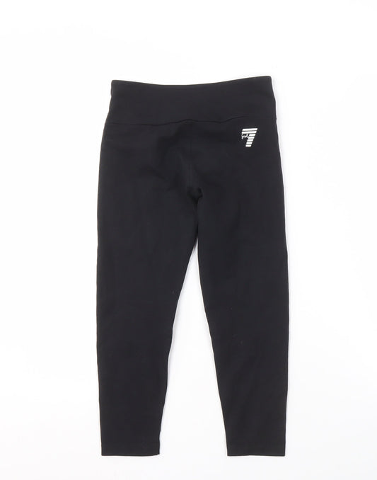 Emporio Armani Girls Black Leggings Size 10 Years Activewear