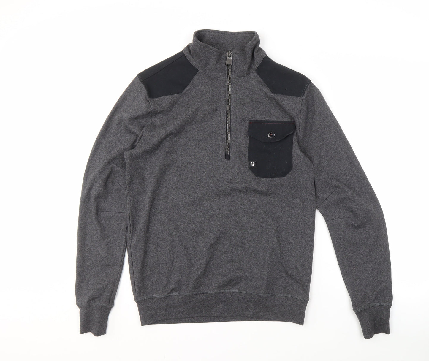 Duck and Cover Men's Grey 1/2 Zip Sweatshirt M