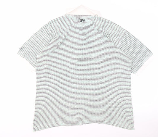 Reebok Men's White Polo Shirt L Short Sleeve Geometric