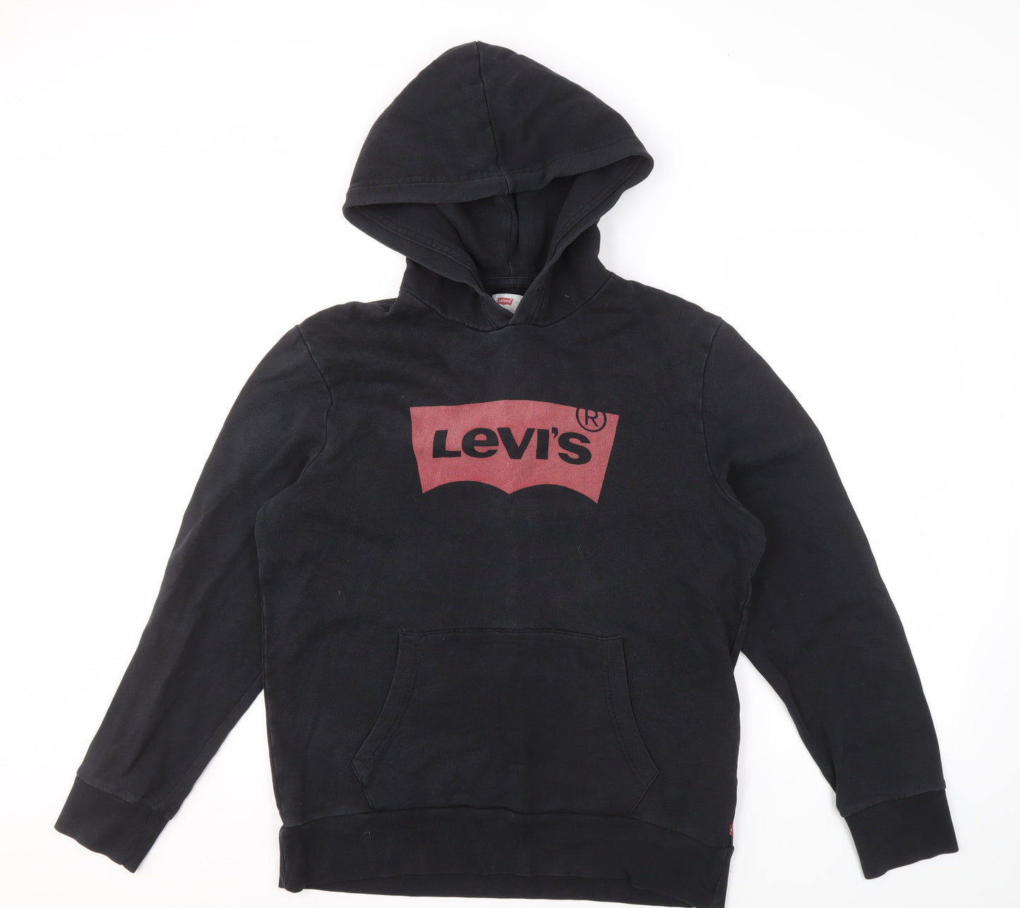Levi's Men Black Cotton Hoodie M Pullover Style