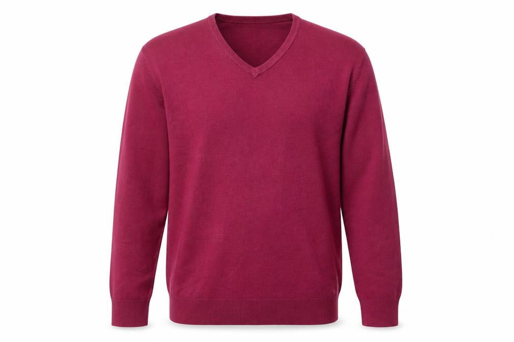 Marks and Spencer Men's Red V-Neck Pullover XL