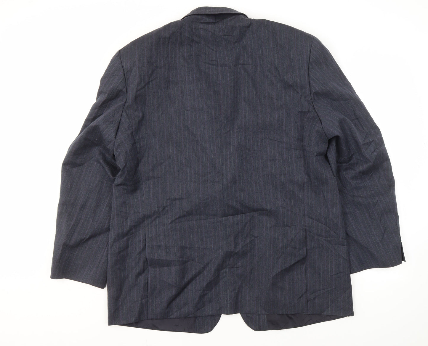 Marks and Spencer Men's Blue Striped Suit Jacket 46R