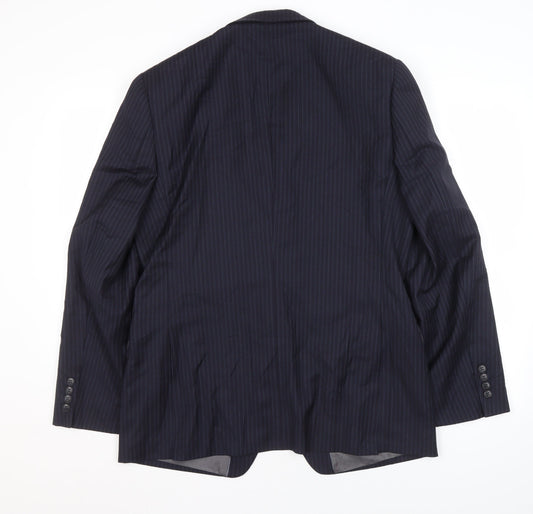 John Lewis Men's Blue Striped Blazer, Size 40R, Classic Fit