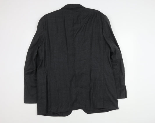 Dehavilland Men's Grey Blazer 46R Single-Breasted
