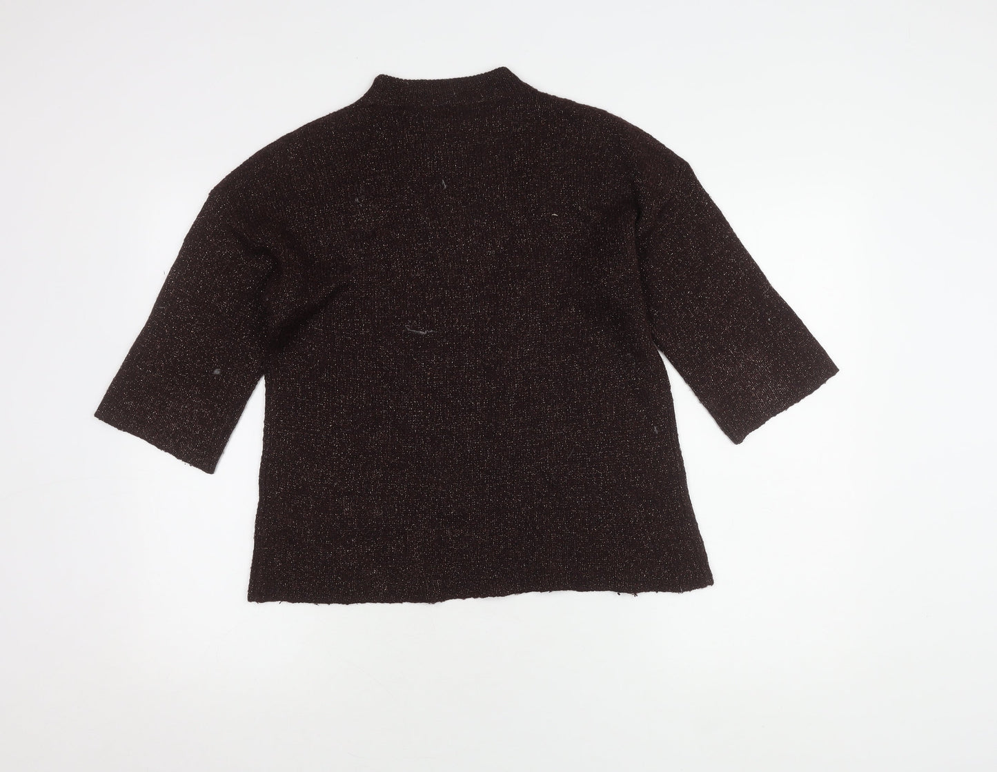 Warehouse Women's Brown Mock Neck Knit Jumper Size 10