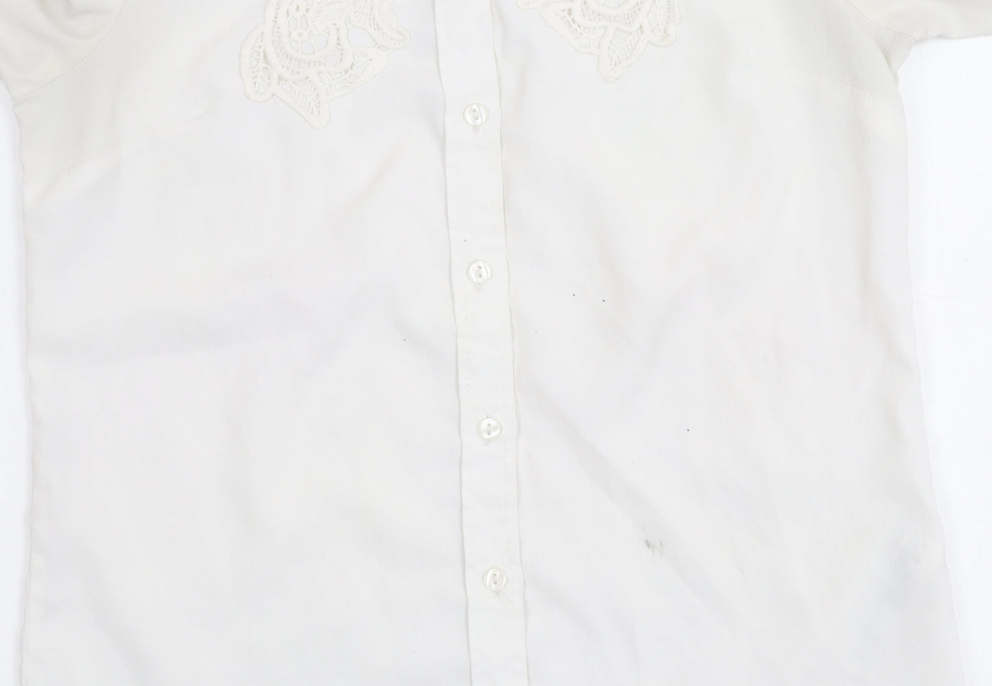Topshop Women's White Button-Up Shirt Size 6