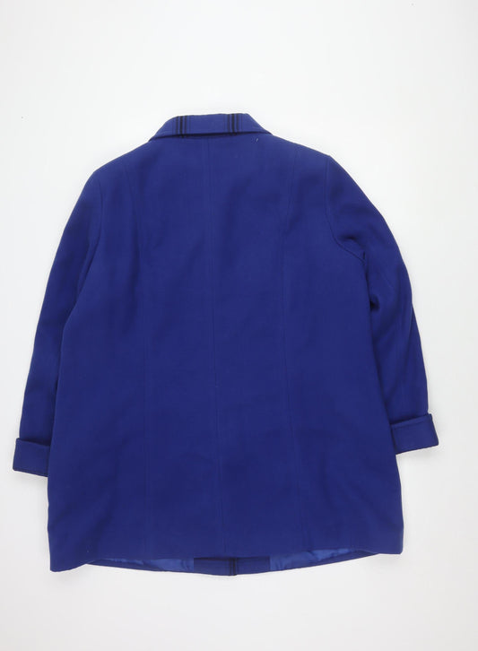 Julipa Women's Blue Pea Coat, Size 14, Buttoned