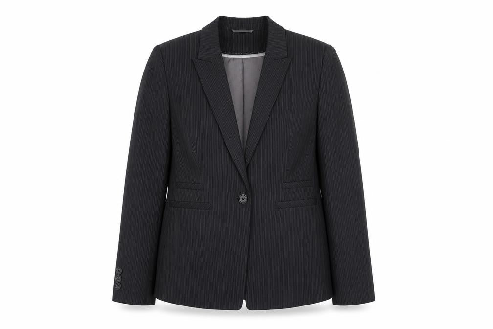 Marks and Spencer Women's Black Pinstripe Blazer Size 12