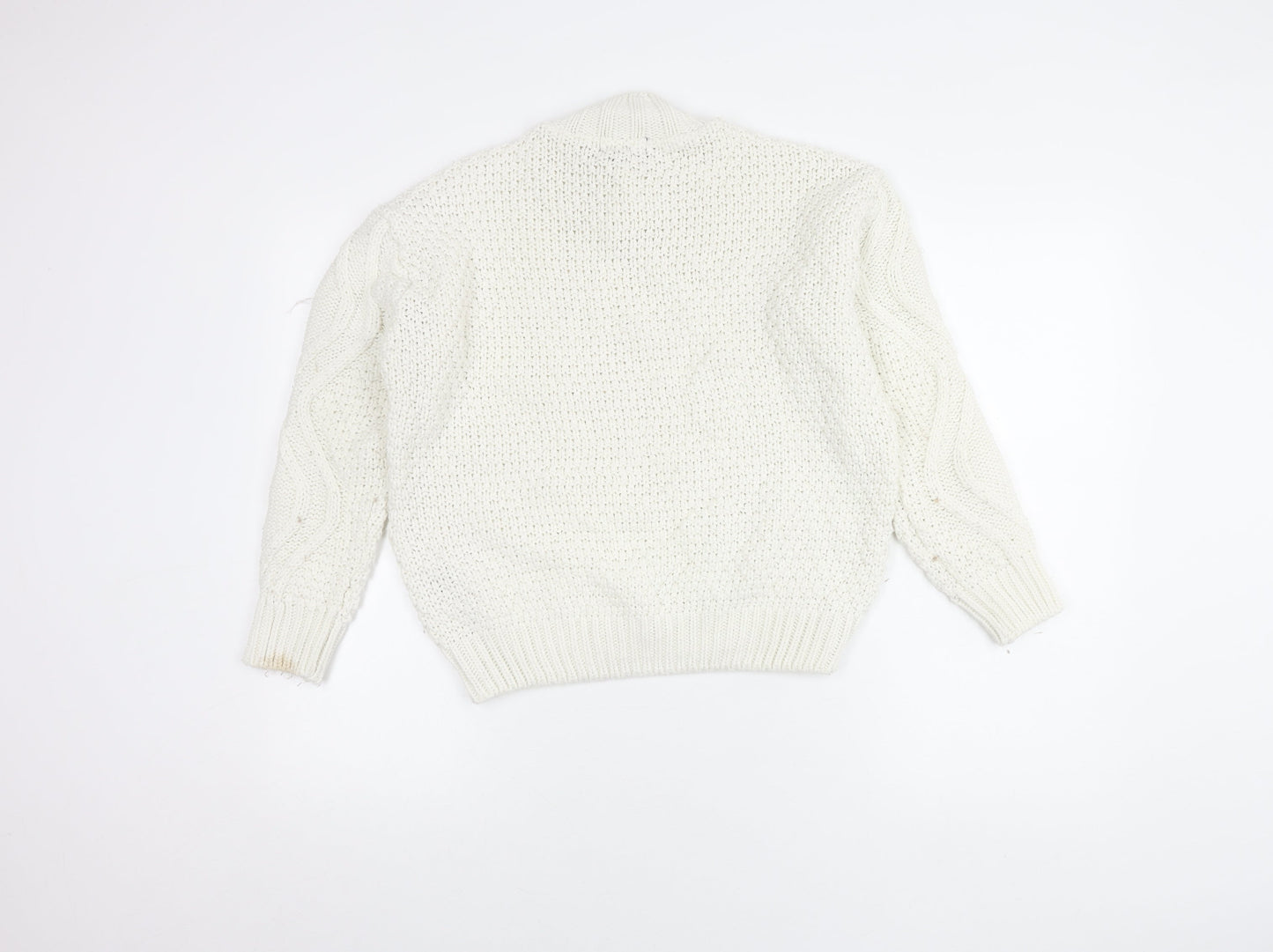 Lipsy Women's White Cable-Knit Jumper UK 8