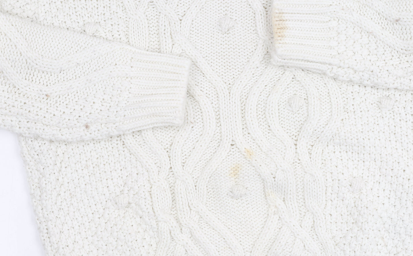 Lipsy Women's White Cable-Knit Jumper UK 8