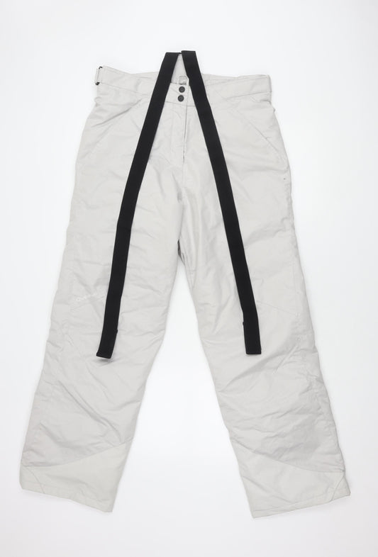 Quechua Men's Grey XL Snow Pants, Insulated, Adjustable Waist