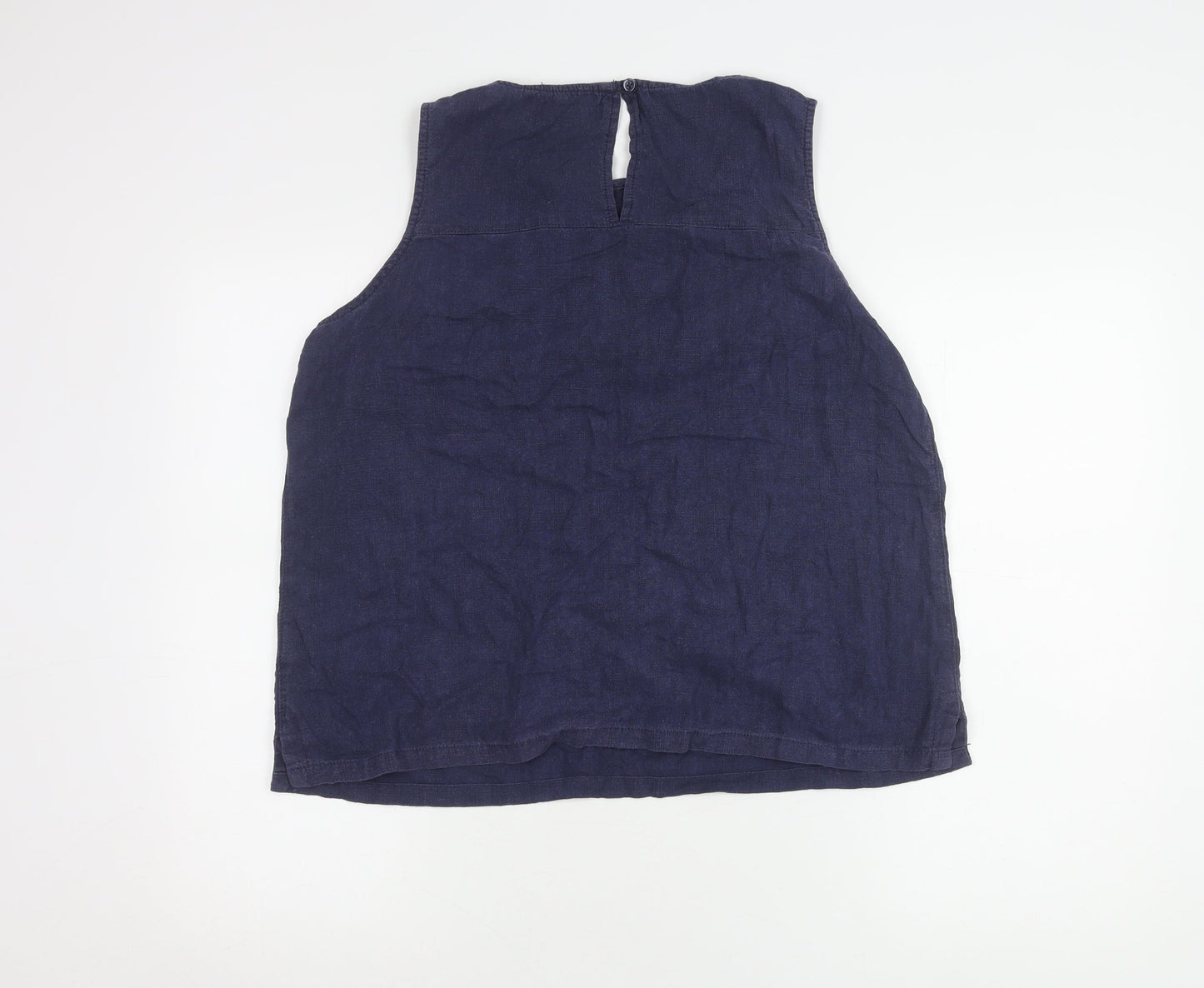 Next Women's Blue Sleeveless Tank Top with Crochet Accent