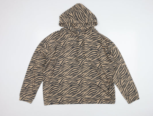 Beloved Women's Beige 2XL Animal Print Pullover Hoodie
