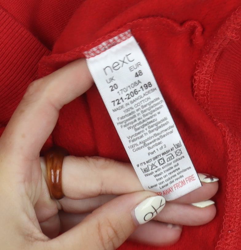 Next Women's Red Colourblock V-Neck Sweatshirt, UK 20